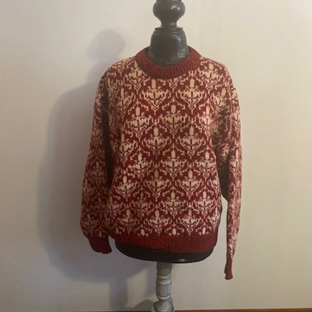 Vintage Enviromental Clothing Burgundy/Tan sweater, size XL